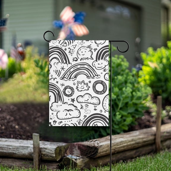 Yayeee Garden Flag 12" x 18" Double Sided Outdoor Yard Lawn Holiday Decorations, Rainbows