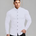 thumbnail image 3 of Men's Slim Fit Long Sleeve Dress Shirt - Stretch -Free Polyester Spandex, Button Down, Business Casual, 41-46 Sizes, 3 of 6
