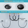 thumbnail image 5 of Wowow 8 in. Widespread Double Handle Bathroom Faucet in Black and Gold Included Pop-Up Drain and Aerator, 5 of 8
