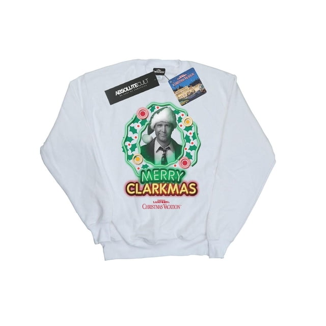 National Lampoon's Christmas Vacation Mens Greyscale Clarkmas Christmas Sweatshirt