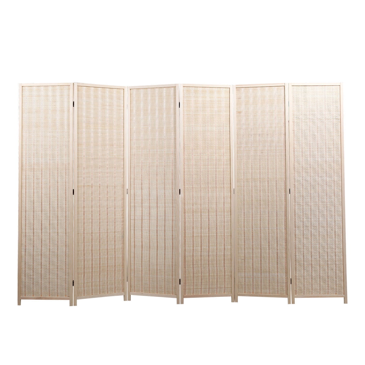 UWRNite Room Divider Privacy Screen with Natural Bamboo, 6 Panel Folding Privacy Screens