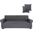 thumbnail image 1 of Jinamart Housse Extensible Élastique pour Canapé 4 Places, 1 Pce (Gris Foncé, TG), 1 of 6