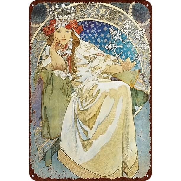 Placa Metal Vintage Pintura Hierro Rectangular Belleza Clásica 30x40cm