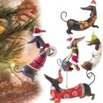 thumbnail image 2 of Adornos colgantes para árbol de Navidad, colgantes acrílicos con forma de perro salchicha para fiesta, decoraciones navideñas para el hogar, regalos de Navidad y Año Nuevo, 2 of 4