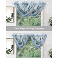 thumbnail image 5 of Waterfall Valances for Windows, Ocean Turtle Kitchen Sheer Valance Curtains, Blue Coral Coastal Starfish Nautical Shell Rod Pocket Elegant Swag Valances for Living Room Bedroom, 47.2"x38.5", 2 Panel, 5 of 8