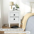 thumbnail image 6 of Gymax 2 PCS End Bedside Table Wooden Leg W/ Storage Drawers Nightstand White, 6 of 6