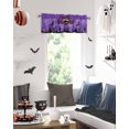 thumbnail image 2 of Happy Halloween Pumpkin Moon on Purple Curtain Valances for Kitchen Windows,Rod Pocket Short Valance Horror Night Bats Small Window Treatment for Living Room Bathroom Bedroom,54" x 18"-1 Panel, 2 of 7