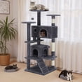 thumbnail image 3 of Atilioo 54 inch Cat Tree Tower with Scratching Post, Multi-Level Cat Condo Pet House Play with Stable Base, Gray, 3 of 11