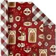 thumbnail image 6 of NeoMart-Vintage Santa Christmas Wrapping Paper 3 Rolls Set,Red Burgundy Retro Kids Heavy Duty Premium Traditional Gift Wrap,Cute from North Pole,Matte Gold Snowflake Plaid Reversible,Total 48.6sq.ft, 6 of 11