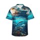 thumbnail image 1 of Balery Hawaiian Ship Dolphin Camisas hawaianas de manga corta para hombre, camisas playeras de corte holgado, camisas de vacaciones con botones,XX-Large, 1 of 7