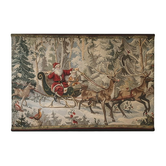 8x12 inch Vintage Santa Claus And Elk Canvas Hanging Picture,Yard Garden,Living Room,Kitchen,Restaurant Decor Wall Art Prints,Modern Style Santa Claus And Elk Oil Paintings On Canvas Gifts