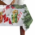 thumbnail image 4 of Black Christmas Table Cloth Waterproof Tablecloths, Snowman Xmas Tree Snowflake Winter Gifts Tablecloth Dining Table Cover for Kitchen Party Tabletop Outdoor, Rectangle Tablecloth 60x102 Inch, 4 of 9