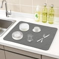 thumbnail image 2 of Unique Bargains Diatomaceous Stone Dish Drying Mat Dish Drying Mats Black 19.7*15.7 inch, 2 of 7