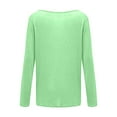 thumbnail image 4 of Wangmeiwg Women's T-Shirt Top for Women Knit Long Sleeve Solid Color Everyday Basic Layering Green XXL, 4 of 5
