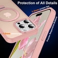 thumbnail image 6 of Magnetic for iPhone 15 Pro Max Case with Ring Stand, [10 FT Drop Protection] [Velvety Touch] Slim Translucent Matte Back Shockproof Phone Case for iPhone 15 Pro Max 6.7'', Pink, 6 of 14