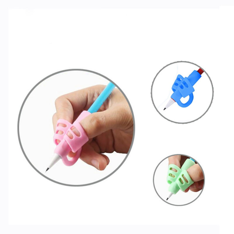 Pencil Grips-Handwriting Pencil Aid Grip for Kids Teach Writing Tool for Preschoolers Adults or Special Needs Lefties or Righties 6pcs Soft Silicone Ergonomic Posture Correction Grip 
