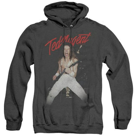 Trevco Sportswear TED104-AHH-3 TED Nugent & Rockin Adult Heather Hoodie, Black - Large