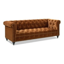 Alto 88" Tufted Chesterfield Sofa with Burnt Orange Performance Velvet