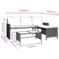 thumbnail image 4 of vidaXL Canapé de Jardin avec Table et Coussins en Rotin Poly Noir en Forme de L, 4 of 5