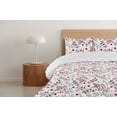 thumbnail image 4 of Ambesonne Christmas Down Alternative Quilt Comforter, Winter Branches New Year, Full, Pale Maroon Grey Teal, 4 of 5