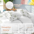 thumbnail image 2 of 3 Piece Sage Green Flowers Duvet Cover Set California King,Microfiber Comforter/Quilt Cover with Corner Ties and 2 Pillowcases,Watercolor Retro White Floral Leaves Soft Bedding with Zipper Closure, 2 of 8