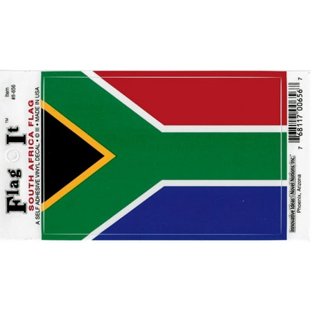 South Africa Flag Car Decal Sticker [Pack of 2 - Red/Black/Green/Blue - 3.25