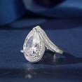 thumbnail image 2 of Kalapi Jewel 2 Ct Pear Cut Moissanite Engagement Ring for Women's - 14K White Gold Plated Wedding Jewelry - Bypass Halo Anniversary or Beautiful Proposal Occasion - Romantic Bridal Gift, 2 of 5