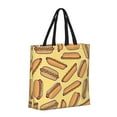 thumbnail image 2 of Naloa Hot Dogs Tote Bag for Women, Foldable Tote Bag With Zipper, Large Shoulder Bag, Top Handle Handbag for Travel, Work, Shopping, 2 of 9