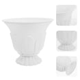 thumbnail image 4 of Maceta clásica de urna de plástico para exteriores, estilo tradicional, con pedestal, estilo columna romana vintage, estilo retro, para decoración de bodas, centro de mesa, 4 of 8