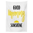 thumbnail image 3 of Ambesonne Wording Tablecloth Rectangular Table Cover, Morning Sunshine, 60"x90", Black Yellow and White, 3 of 4