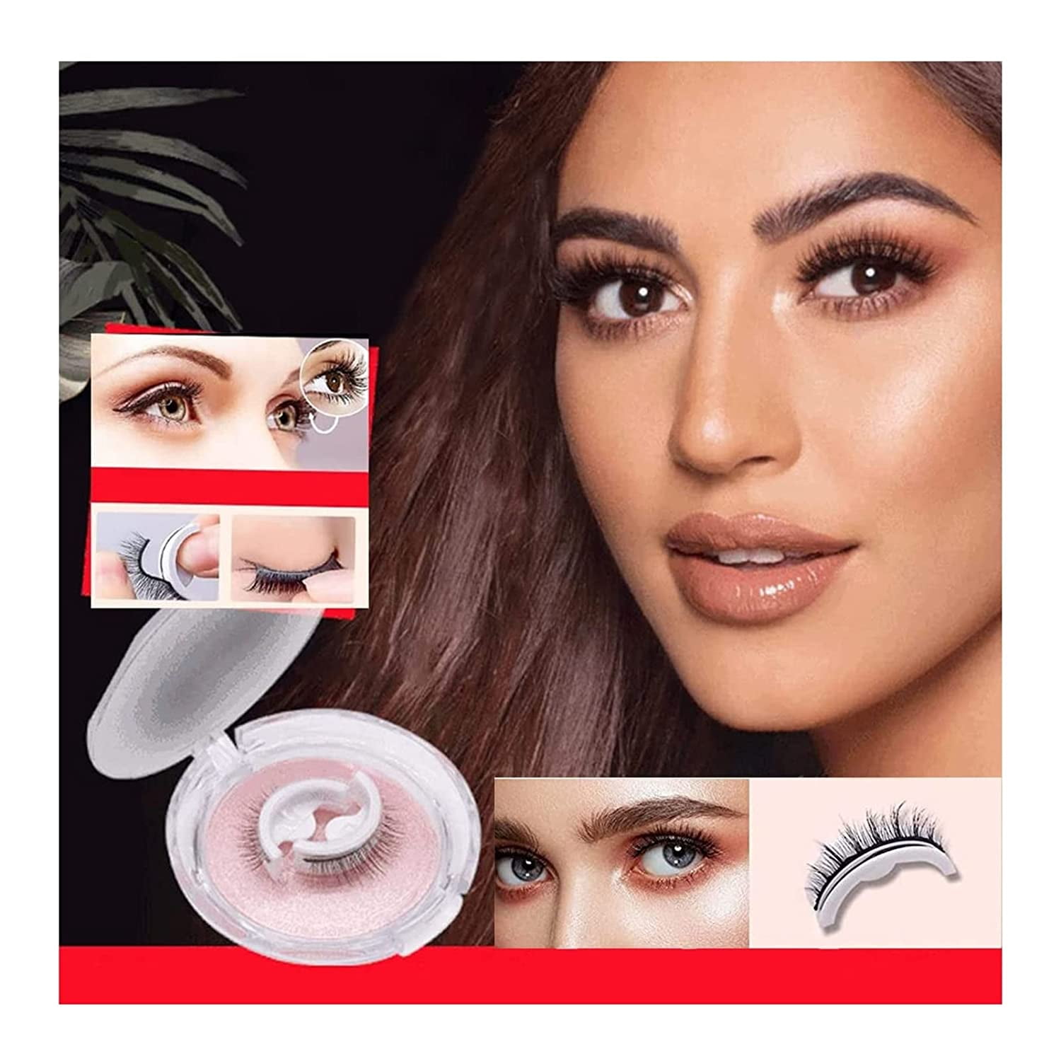 Reusable Self Adhesive Eyelashes, Natural Fluffy False Eyelashes, Wispy