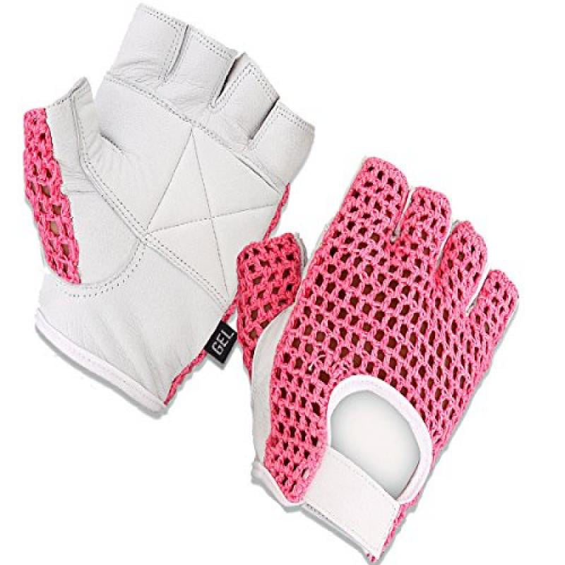 WEIGHT LIFTING PADDED MESH LEATHER GLOVES FITNESS EXERCISE TRAINING CYCLING GYM 