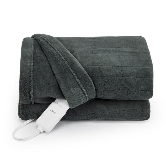 Sunbeam Throw Poseidon Blue Microplush, 4 Heat Settings, 4-Hour Auto Shut-Off, Electric Heated Blanket, 50” x 60”