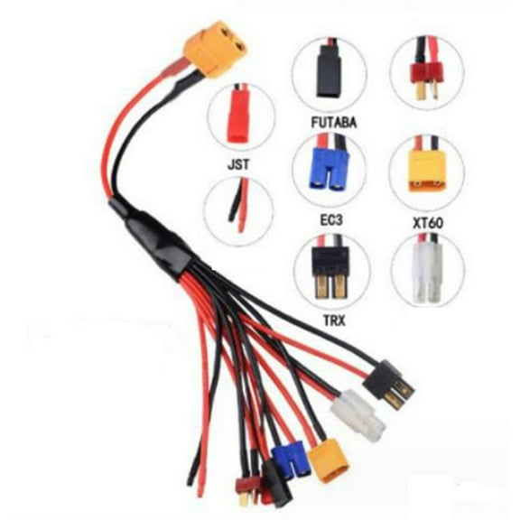 8-in-1 RC Battery Charger Adapter Connector Cable 4.0mm Banana/XT60 Plug