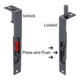 thumbnail image 4 of Uxcell 6 inch Stainless Steel Door Concealed Slide Lock Latch Flush Bolt, Black 2 Pack, 4 of 6