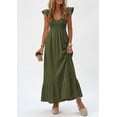 thumbnail image 6 of PRETTYGARDEN Women's Summer Casual Maxi Dresses Cap Sleeve V Neck Smocked Long Pockets Party Sundress Vacation Outfits, 6 of 8