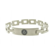 Freemason Bracelet Silver Color Stainless Steel - Square Link Bracelet