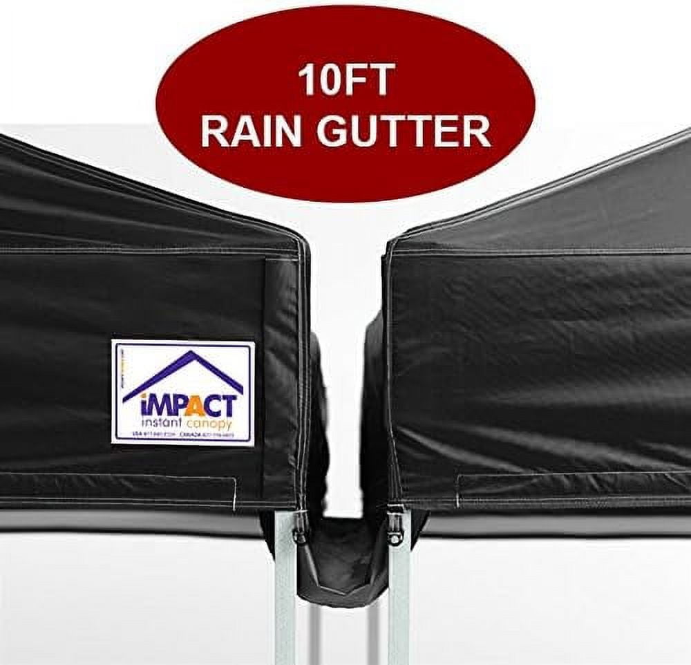 Impact Canopy 10 foot Canopy Rain Gutter, Tent Gutter, Shelter Gutter, Black