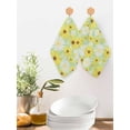 thumbnail image 2 of Farmhouse Daisy Kitchen Dish Towels for Drying Dishes Set of 4, Spring Watercolor Yellow White Floral Green Waffle Weave Microfiber Hand Tea Bathroom Towels Quick Dry & Absorbent Towel 12x12, 2 of 7