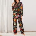 thumbnail image 2 of Naloa Stained Glass Floral Cake Pajamas for Women Set, Womens Pajama Sets, Lounge Sets for Women, 2pjs for Women-XX-Large, 2 of 7