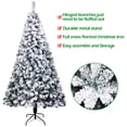 thumbnail image 5 of 7FT Snow Flocked Christmas Tree, Artificial Christmas Tree with 1300 Branch Tips and Foldable Metal Base, Seasonal Holiday Decoration Xmas Tree for Home Office Decor, 5 of 7