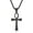 Black, variant on Pendant Necklace For Men Women Black/Steel Stainless Steel Large Ankh Cross Pendant Ancient 24 Inch Chain