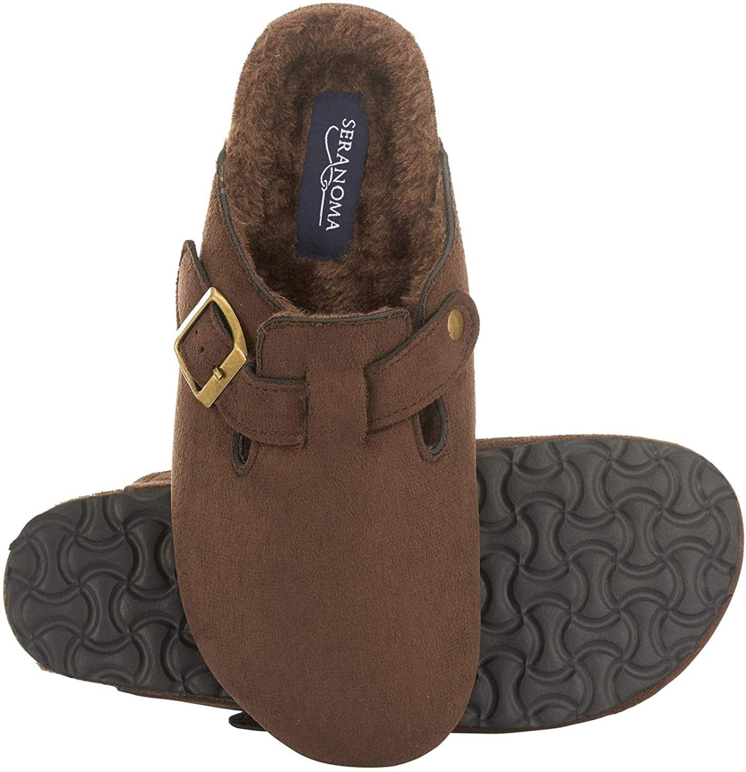 Seranoma Seranoma Women's Micro Suede Plush Lined Cork Clog Slippers