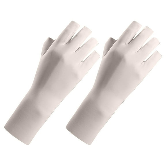 Oimcto Uv-Protective Gloves 149 Beige,Women Fingerless Sun Gloves Half Finger Glovexpy Sun Driving Gloves for Special Formal Occasions,Food-Grade Material,Safe Use,Easy to Clean,Saves Time