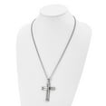 thumbnail image 4 of Diamond2Deal Stainless Steel Polished Cross Pendant on a Curb Chain Necklace for Men 24", 4 of 5