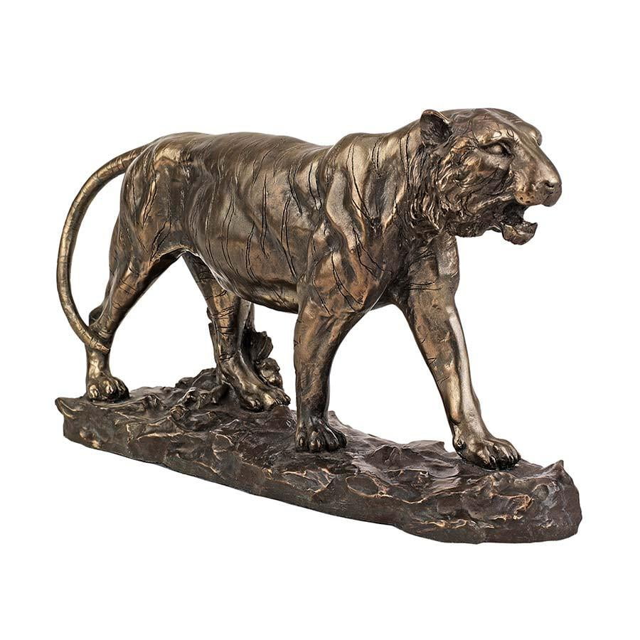 8.5" Bronze Finish Indian Wildlife Tiger Statue Sculpture Figurine