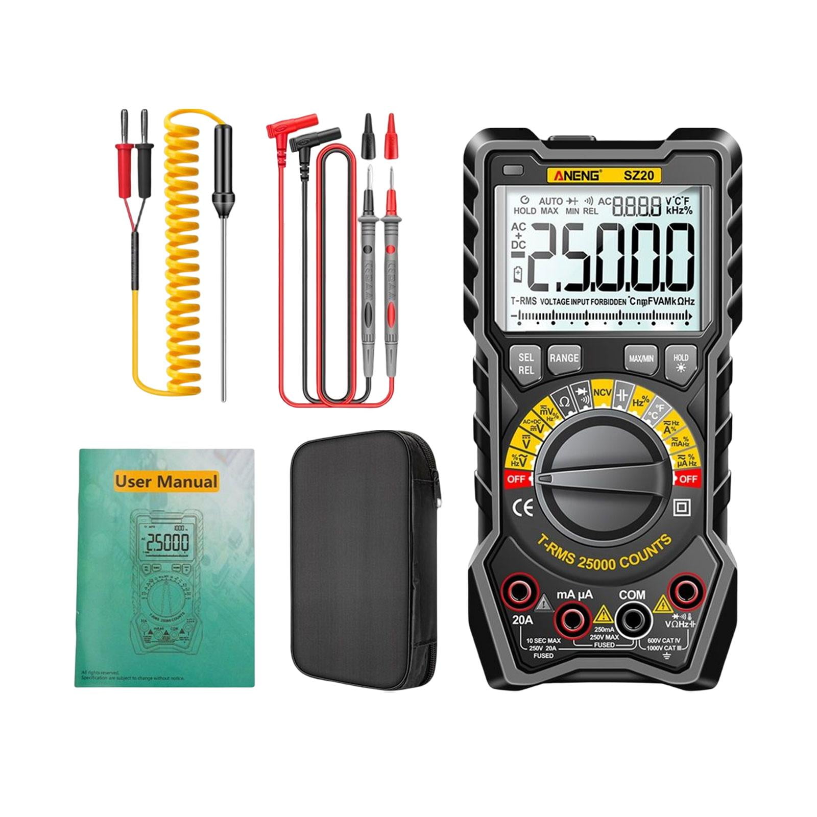Digital Multimeter Bk Light Ncv Conttless Flashing Light Multifunctional Ohm Blk
