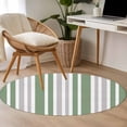 thumbnail image 5 of Gray Sage Round Area Rugs 3 ft, Green Stripe Minimalist Vertical Stripes Modern Art Washable Small Area Rug with Non-Slip Sturdy Edge Binding Round Front Door Mat Floor Carpet for Entryway, 5 of 9