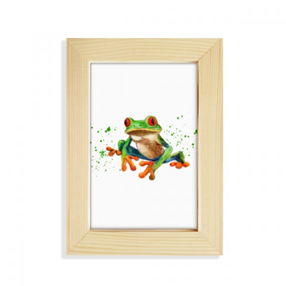 Polypedatid Green Frogs Art Deco Fashion Desktop Display Photo Frame Picture Art Painting 5x7 inch