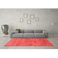 thumbnail image 3 of Ahgly Company Machine Washable Indoor Square Abstract Red Modern Area Rugs, 5' Square, 3 of 4